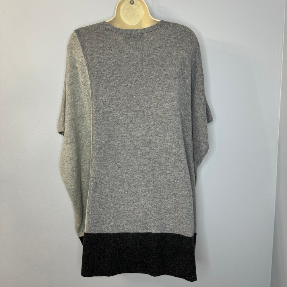 Magaschoni Cashmere Tunic Poncho Sweater Grey Relaxed Fit Minimalist O/S - Picture 5 of 7